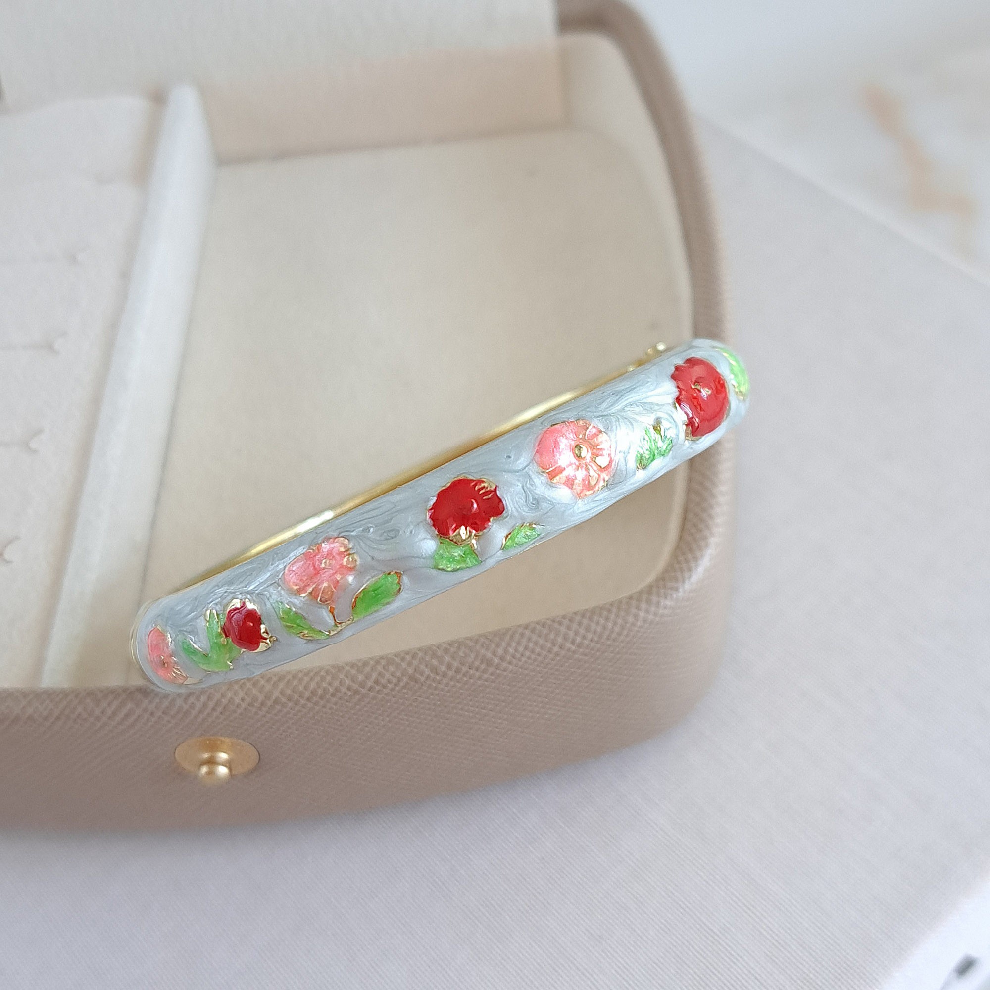 Blue Floral Enamel Bracelet