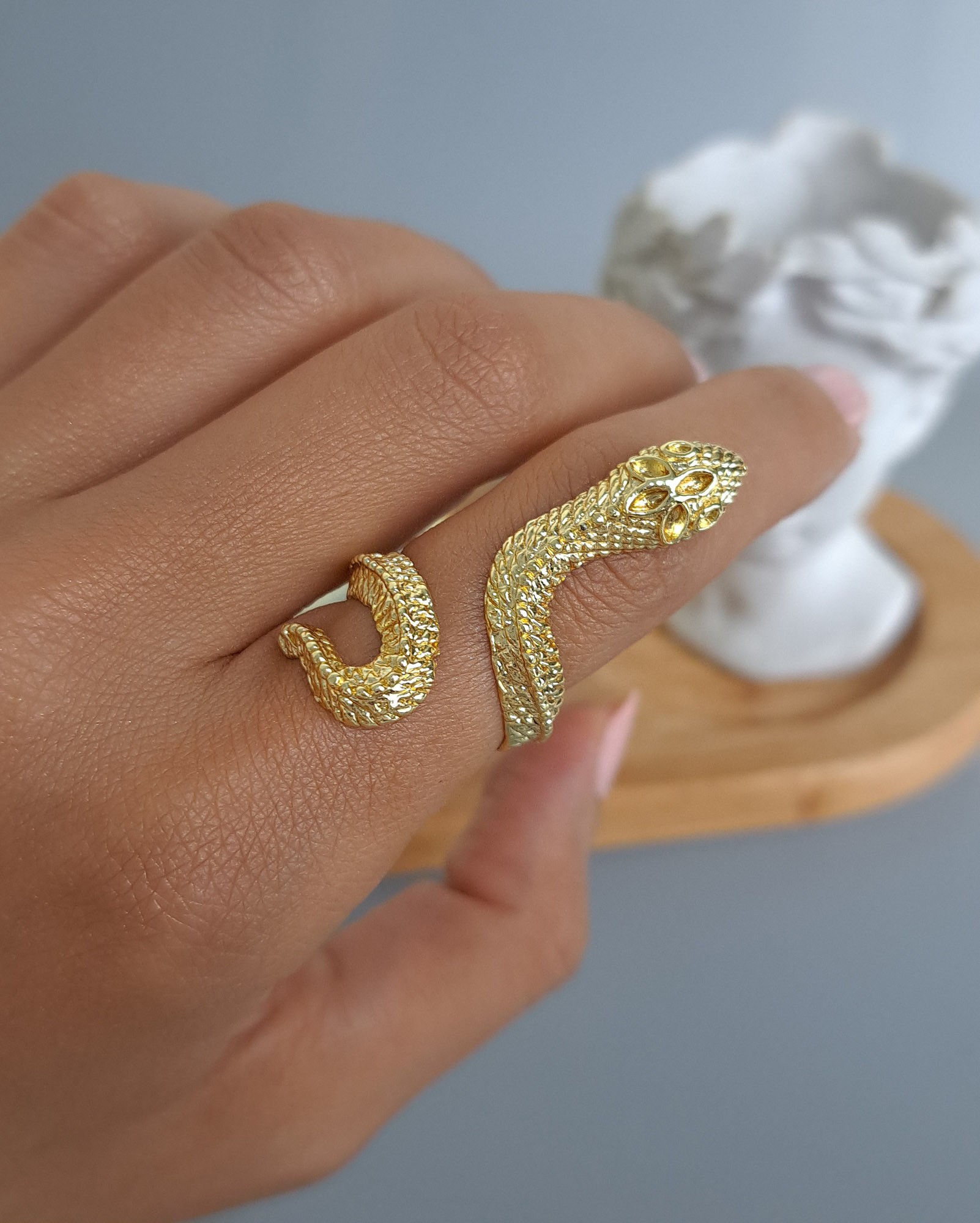 Bold Gold Snake Ring