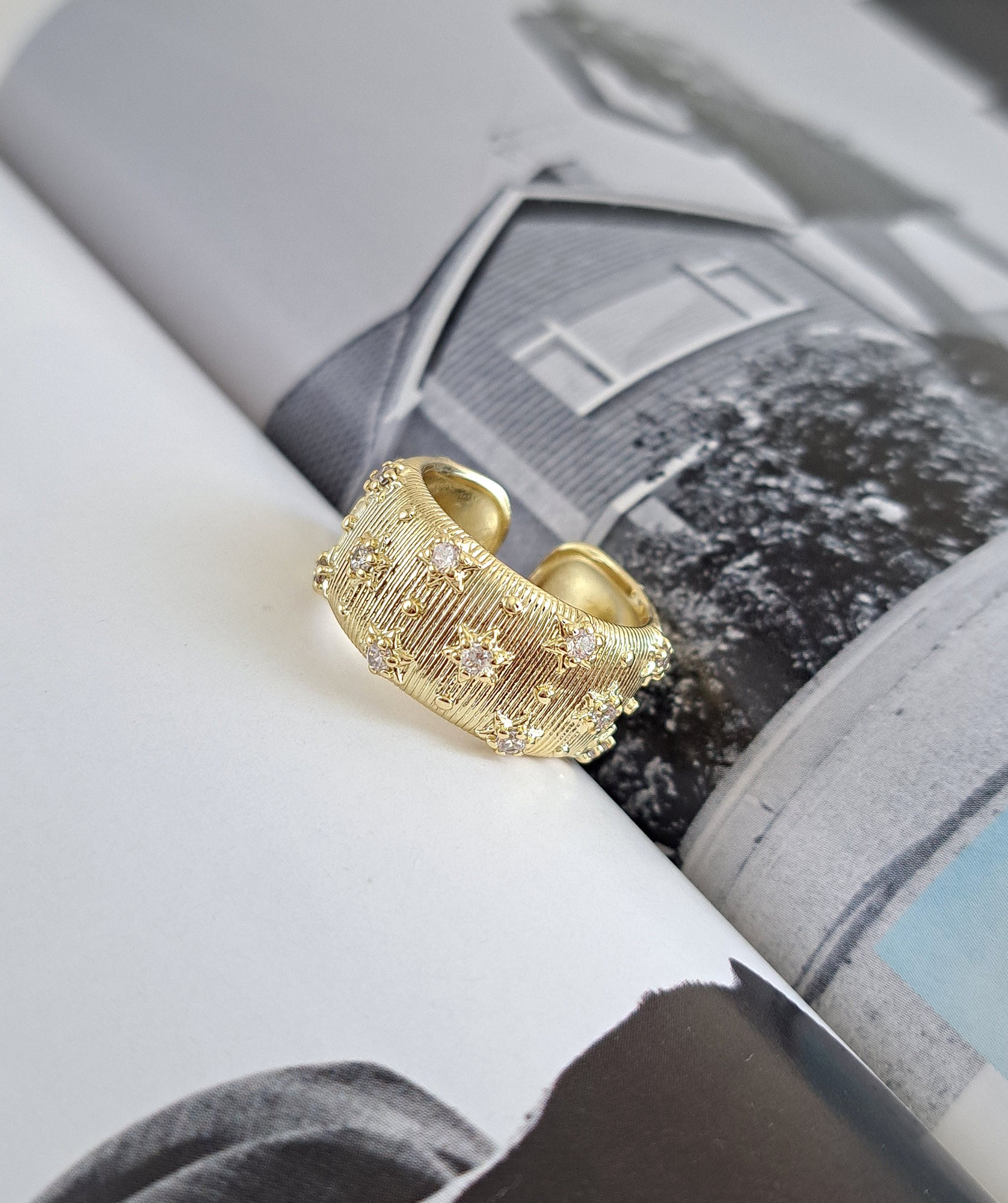 Golden Galaxy Band Ring