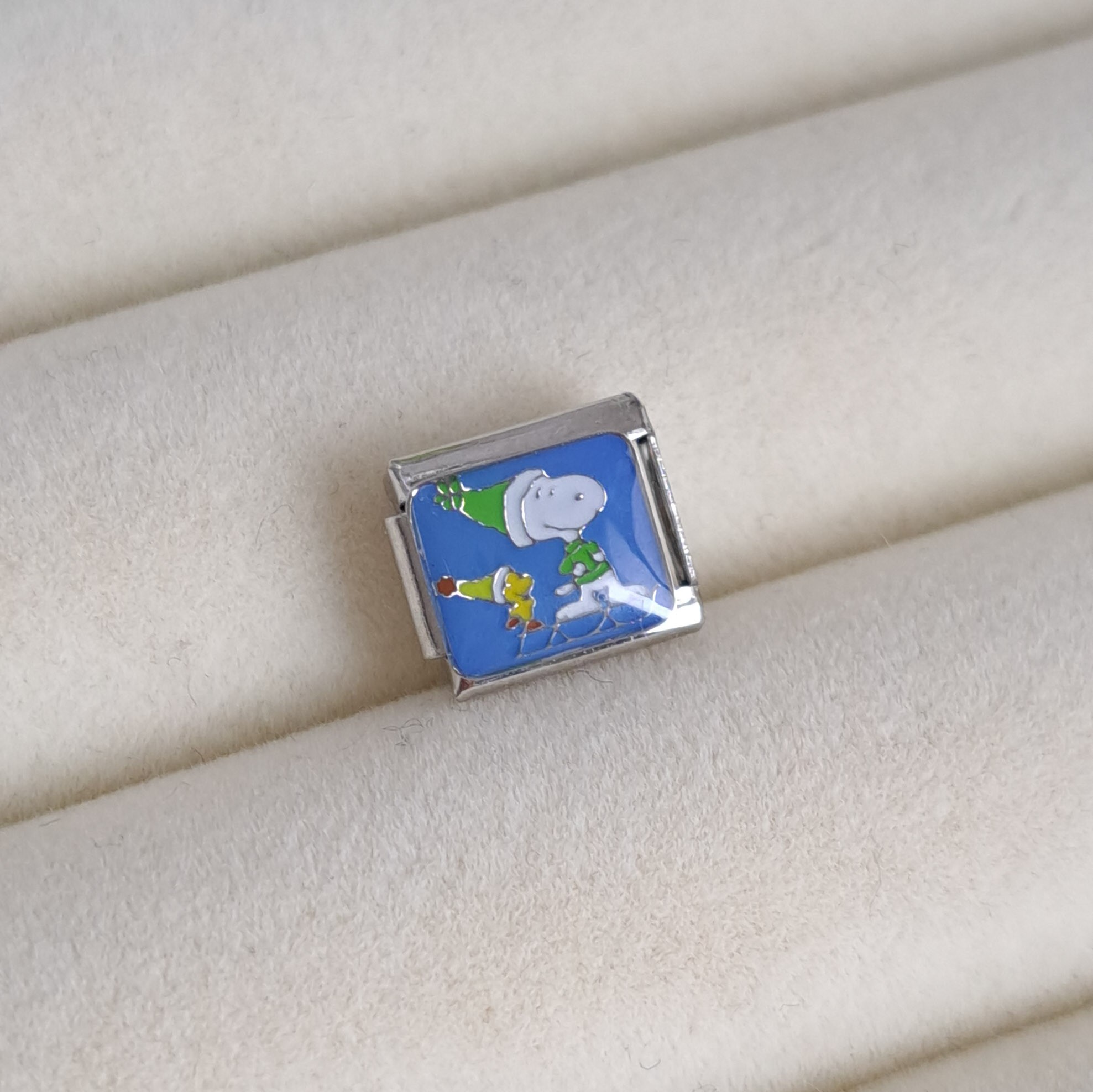 Winter Snoopy & Woodstock Italian Charm