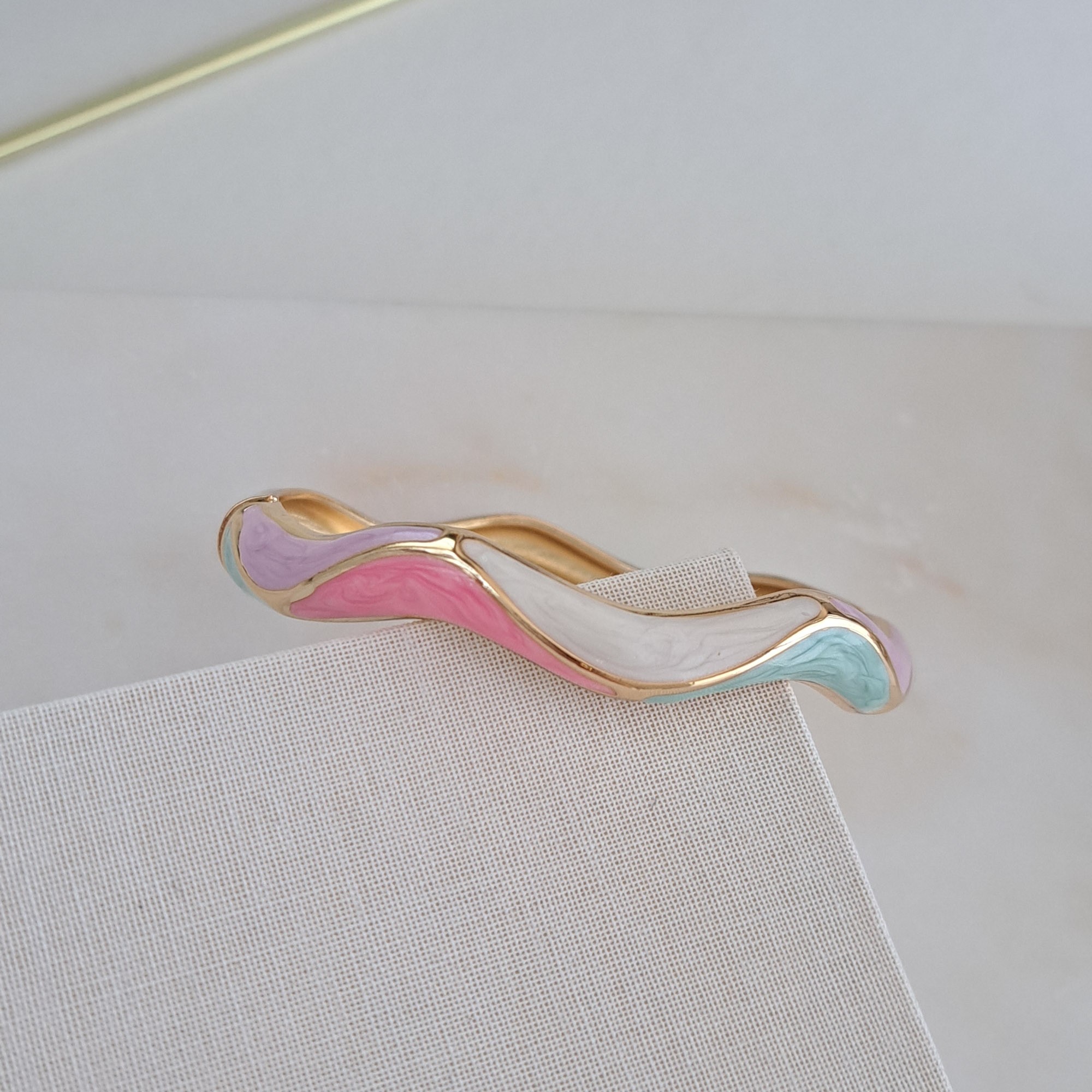 Pearl Wave Bangle Bracelet