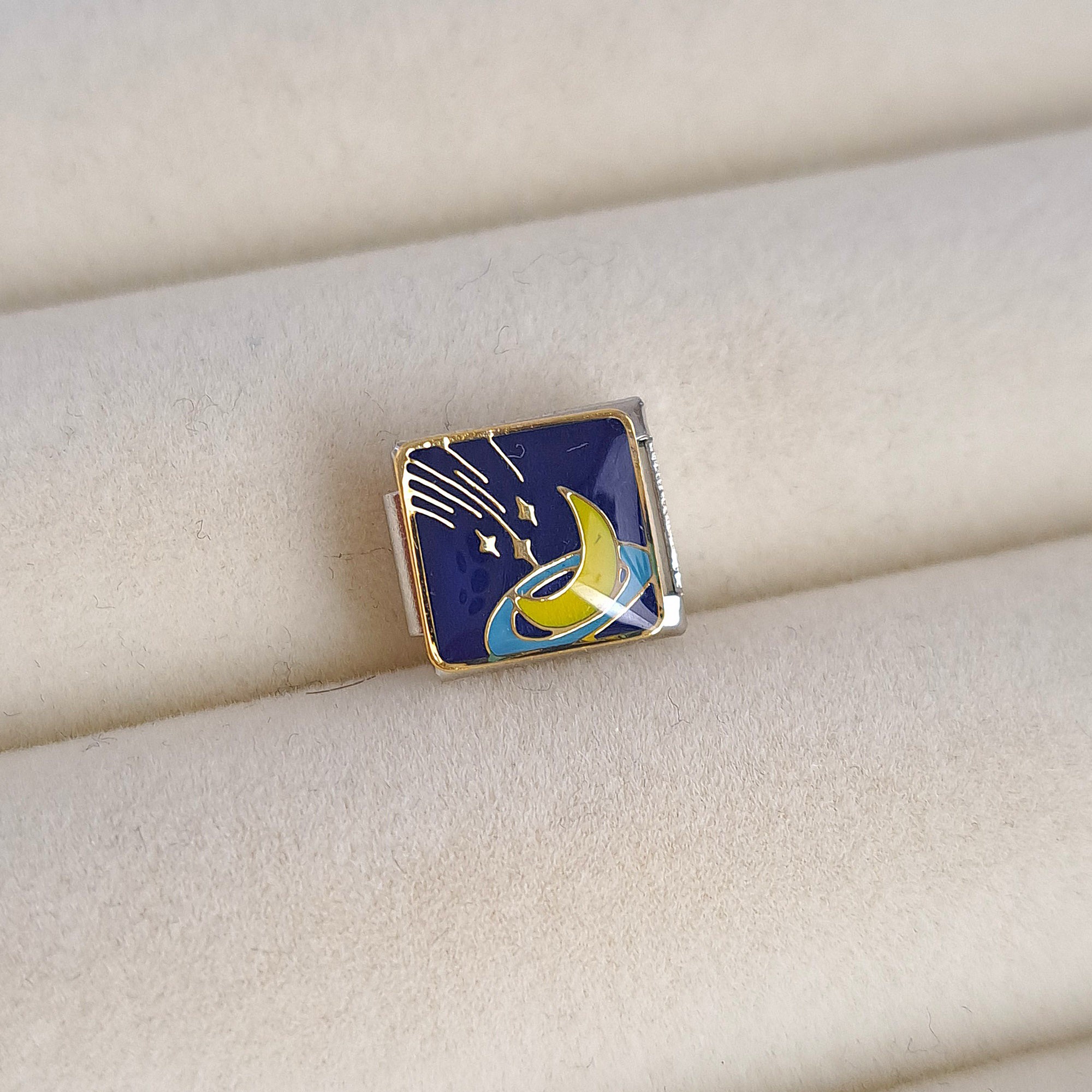 Moon & Shooting Stars Italian Charm