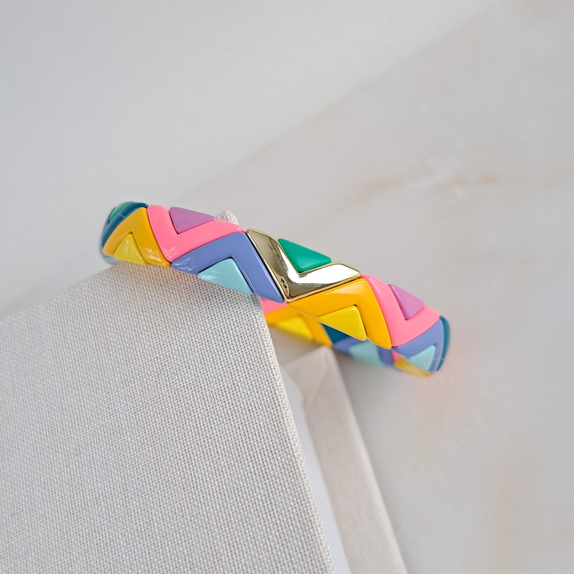 Rainbow Porcelain Zigzag Bracelet