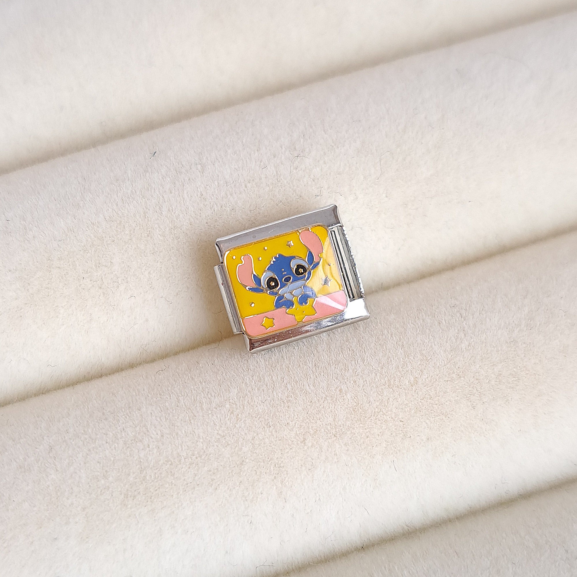 Stitch Charm – Yellow Background 