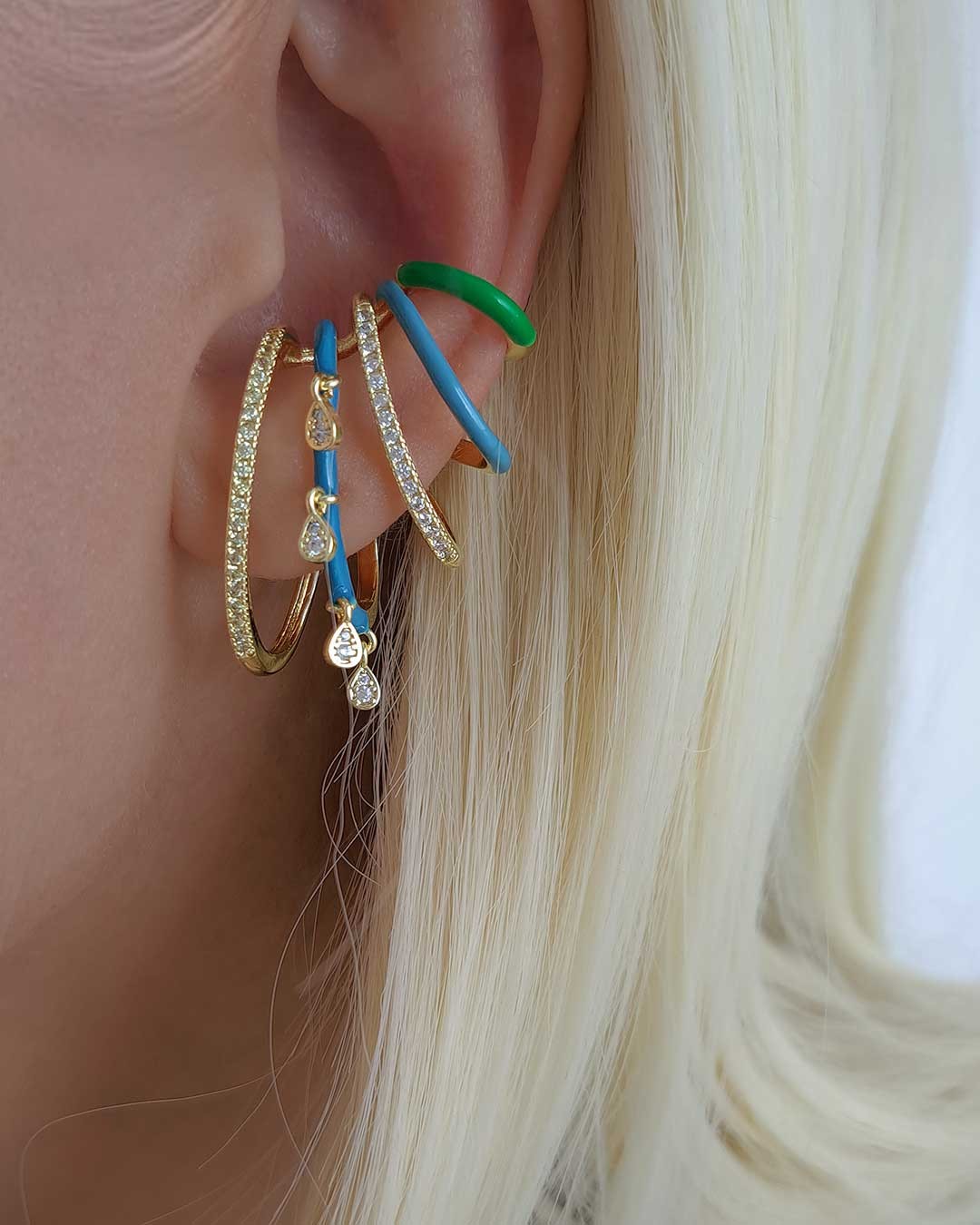 Blue_Green No-Piercing Ear Cuff – Single