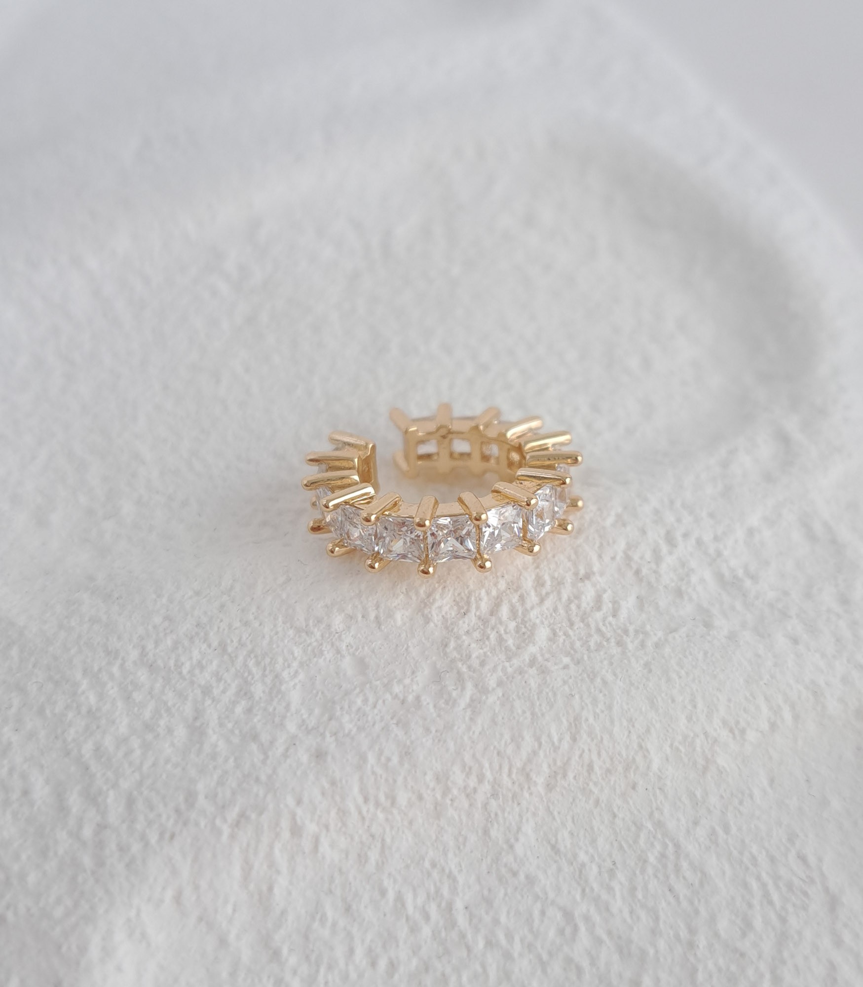 Gold Spike Crystal Ear Cuff