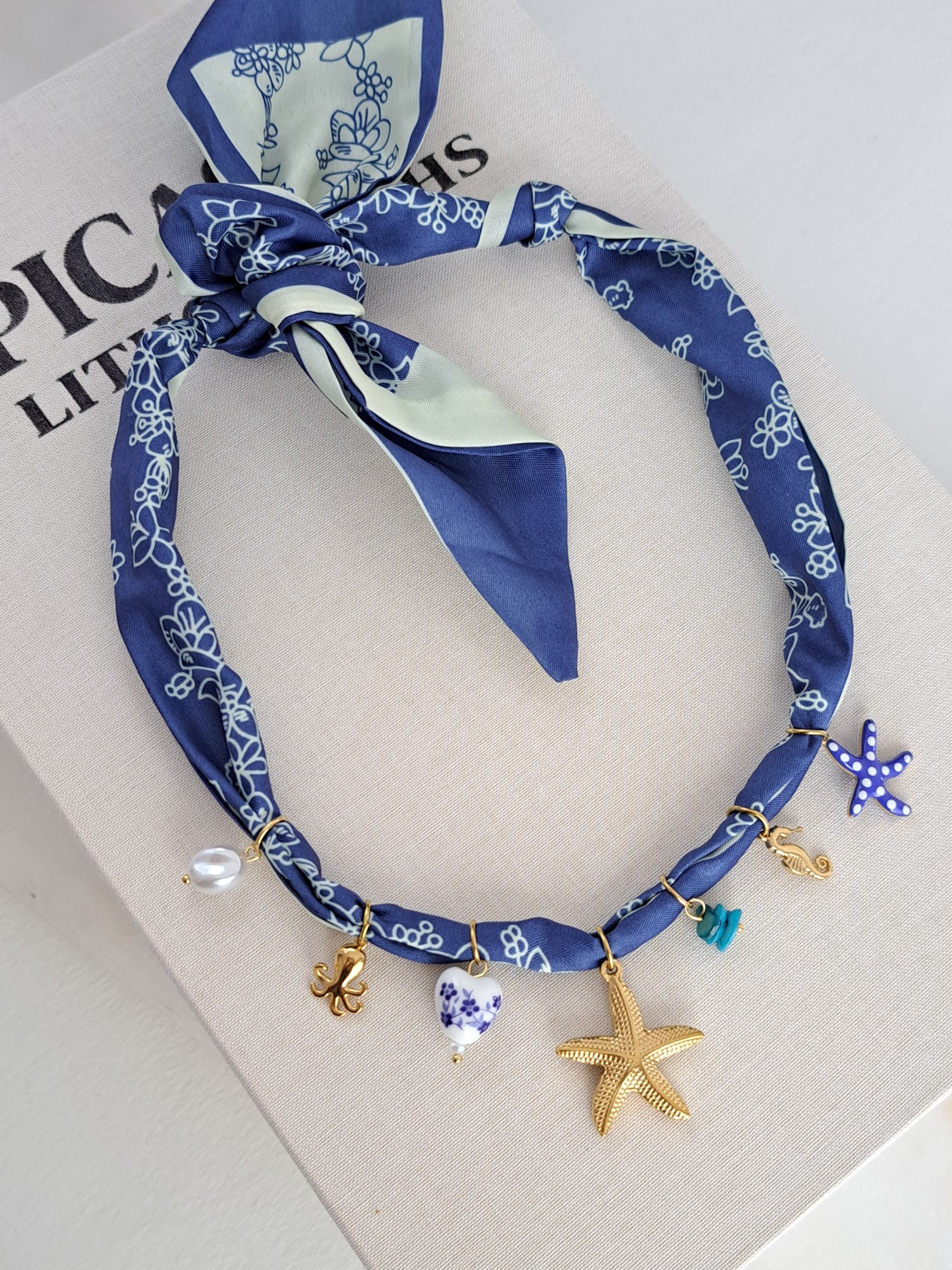 Starfish Charm Fabric Necklace