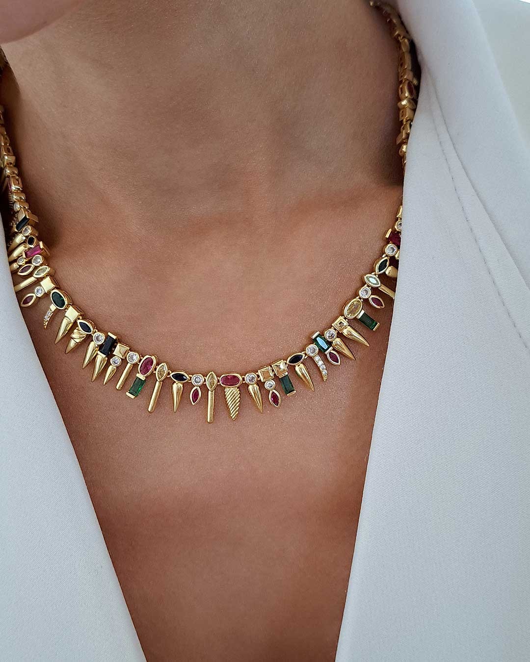 Colorful Spike Necklace