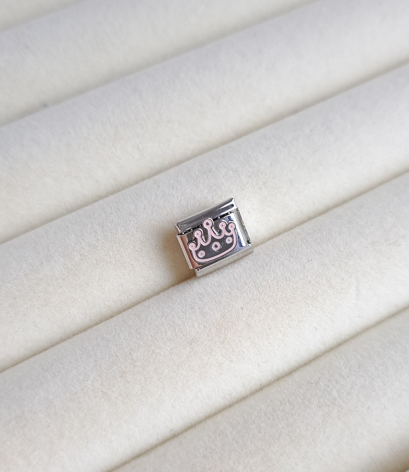 Pink Crown Italian Charm