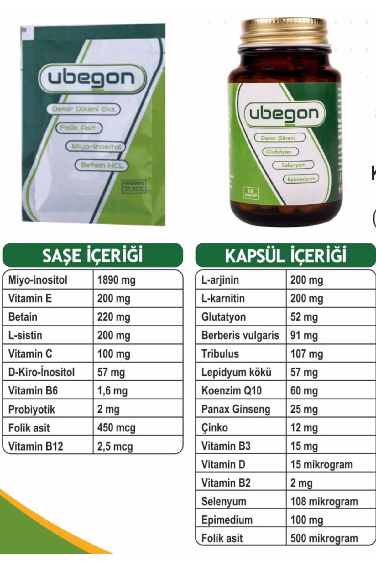 Demir Dikeni, Glutatyon, Miyo Inositol Ve Betain Hcl Içeren Takviye Edici Gıda 3 Kutu