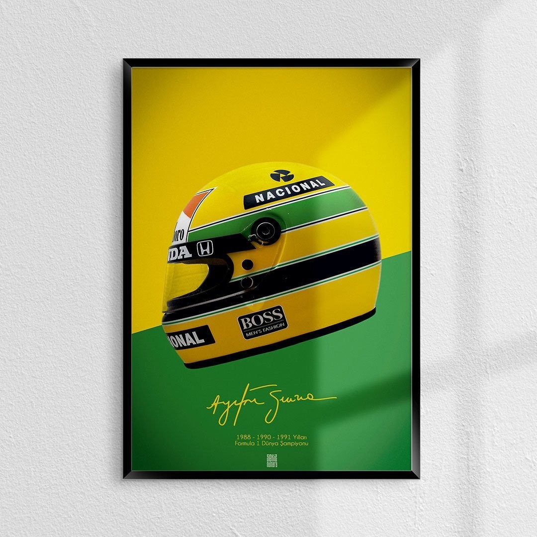 Ayrton Senna Kask Poster