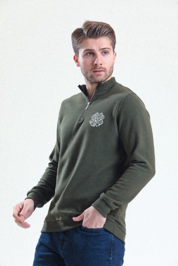 Celtic Yonca Yarım Fermuarlı Sweatshirt
