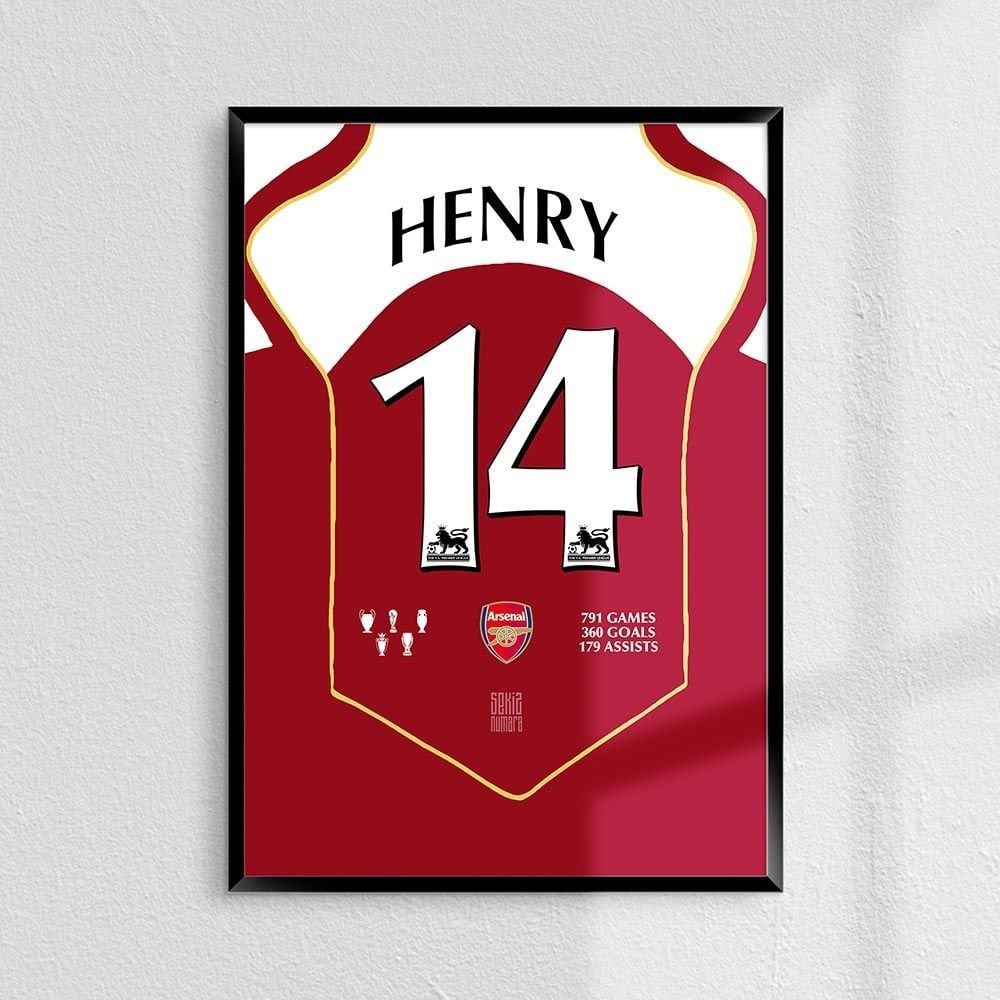 Thierry Henry 14 Beyaz Poster