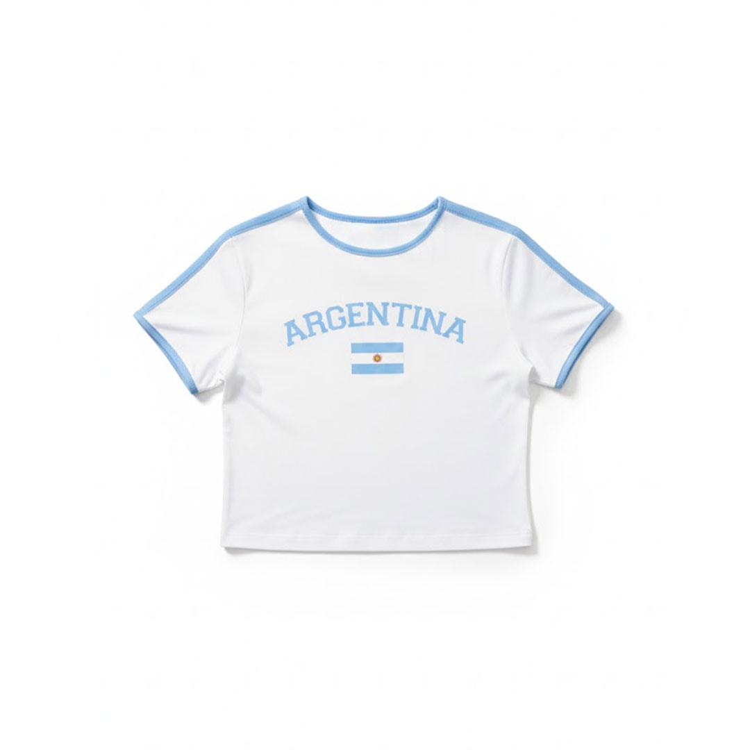 Arjantin Crop Tişört