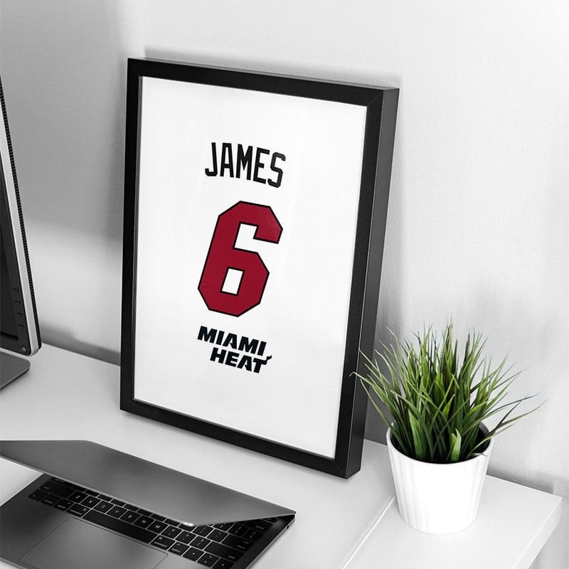 LeBron James Miami Beyaz Forma Poster