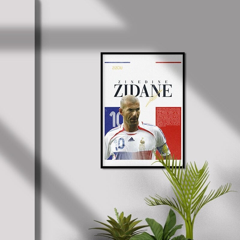 Zinédine Zidane Fransa Unutulmazlar Serisi Poster