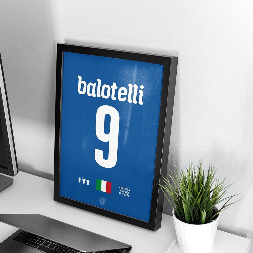 Mario Balotelli İtalya Forma Poster