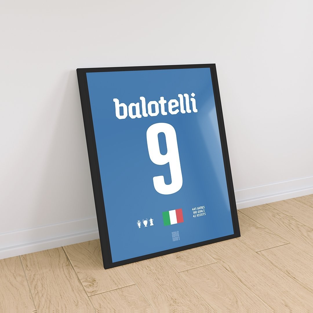 Mario Balotelli İtalya Forma Poster
