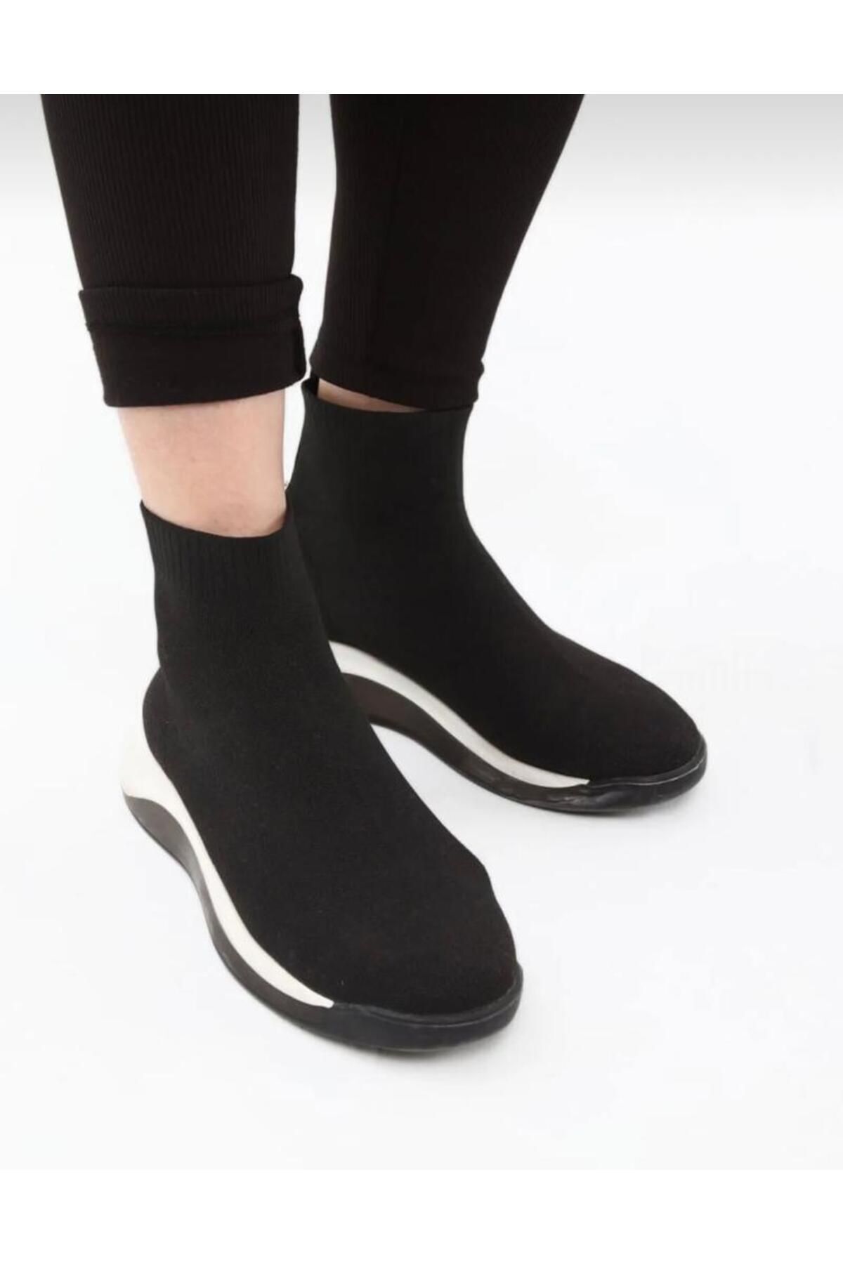 Kadın Siyah Yüksek Bel Içi Polarlı Şardonlu Fitilli Termal Tayt