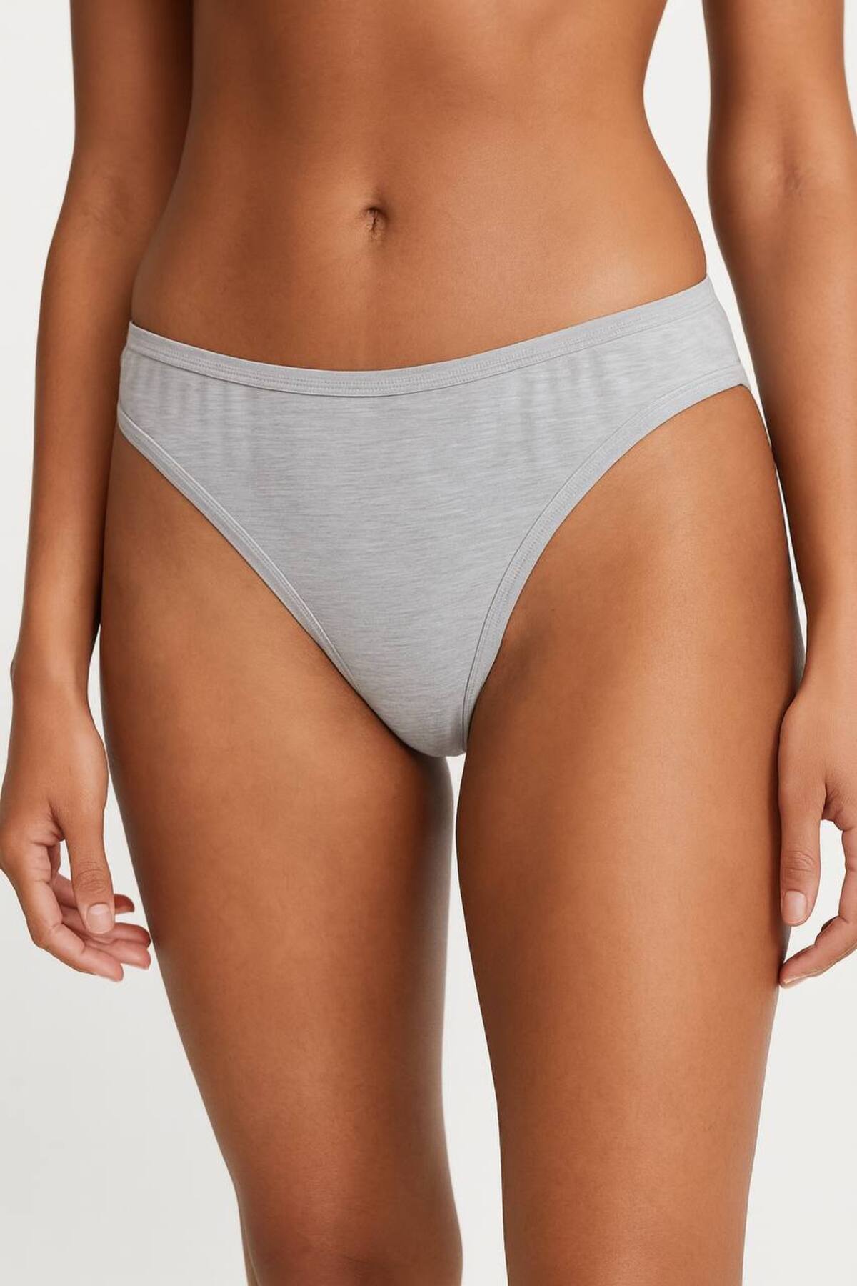 Kadın Pamuklu Likralı Bikini Külot 5'li Paket – Pastel Renk (Pembe, Gri)