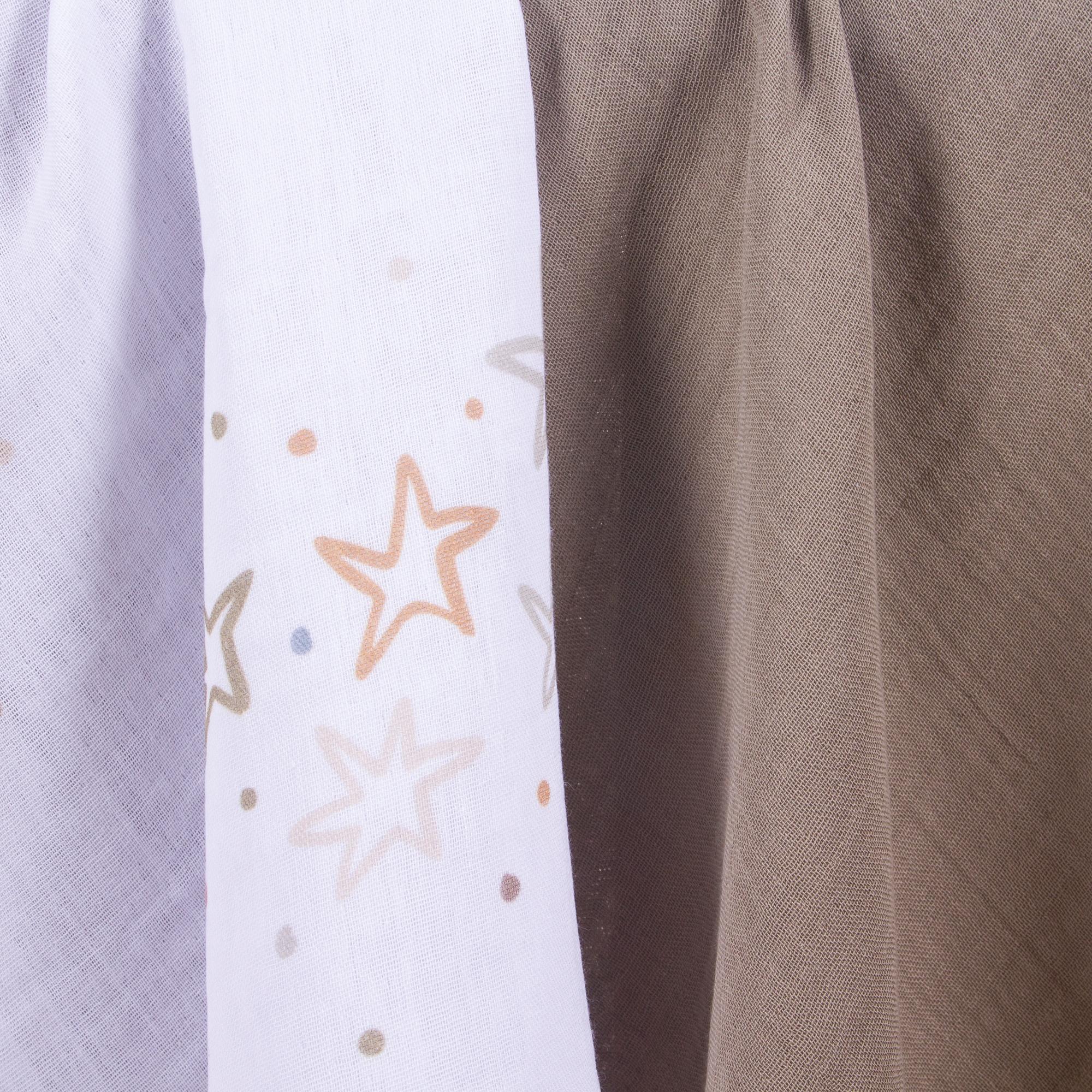 Organic Newborn Muslin Set - Khaki Green And Star Themed