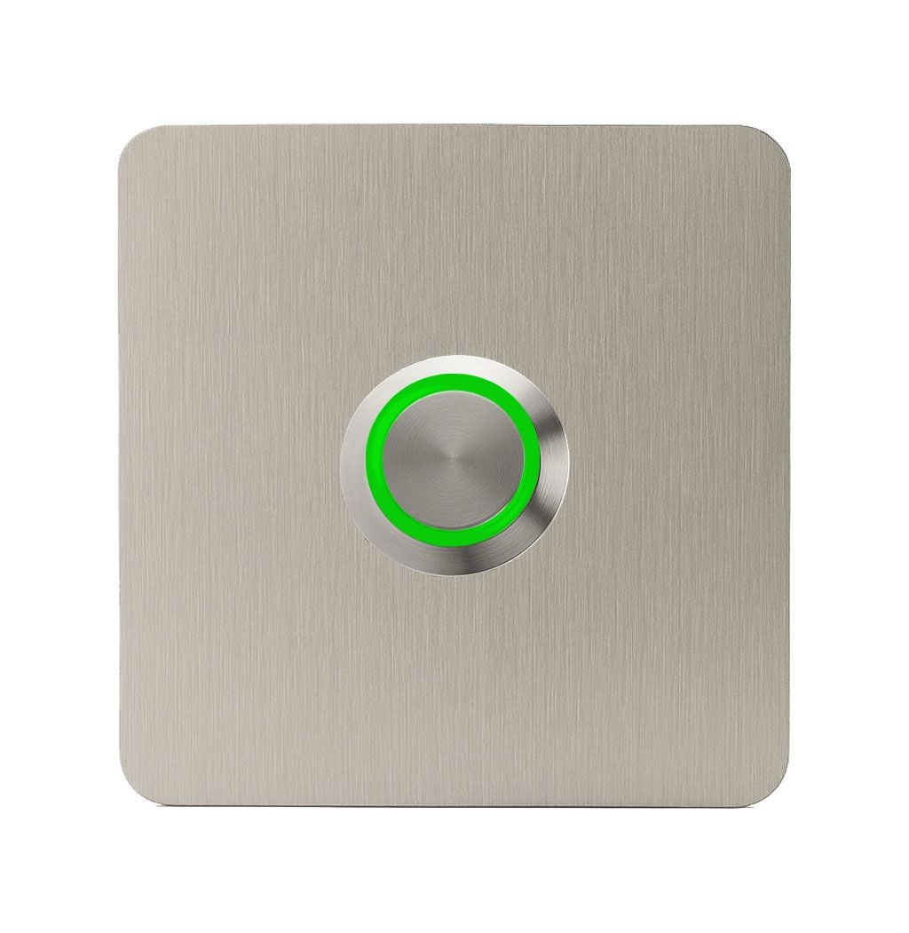 LOCKWAY Z403Y Paslanmaz 304 Kare Zil butonu 70x70mm Yeşil Led