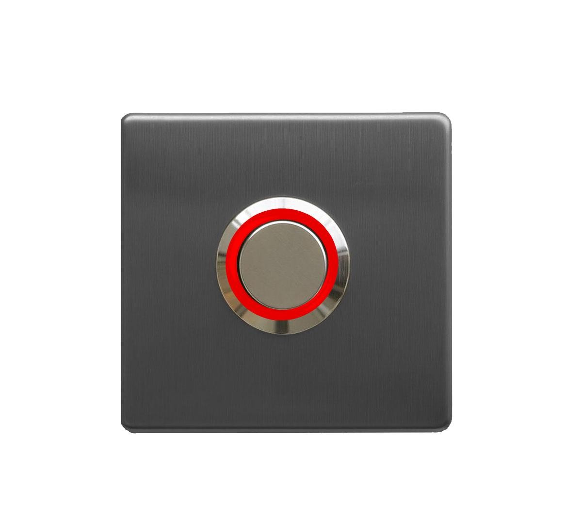 LOCKWAY Z-201AK Antresit Paslanmaz Tek Kontak Zil Butonu Kırmızı Led