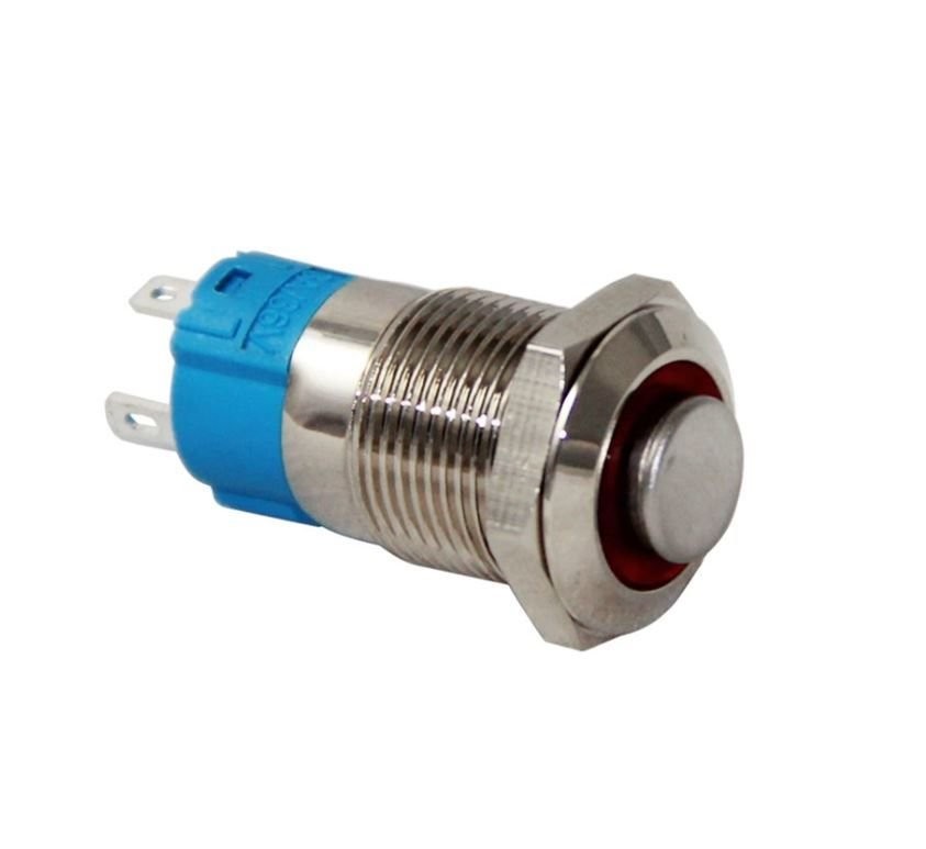 Swion 16mm Led'li Metal Buton Kalıcılı (Basıldığında Düz)
