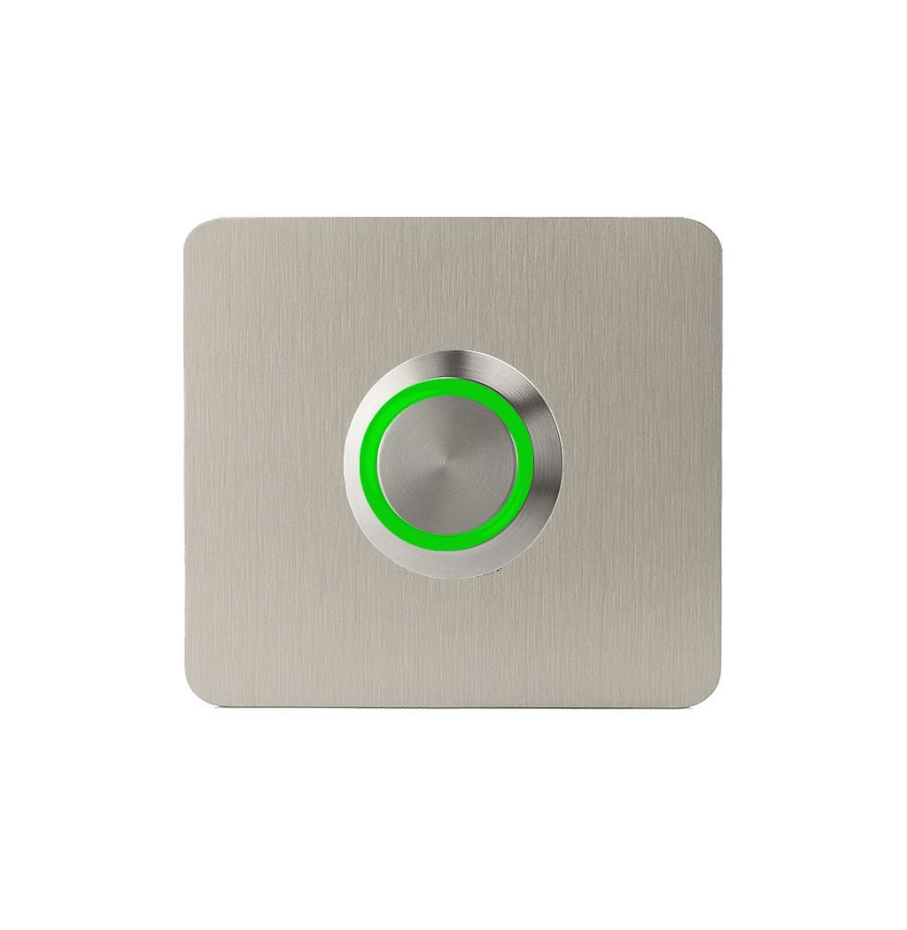 LOCKWAY Z-401Y Paslanmaz 304 Kare Zil butonu 52x52mm Yeşil Led