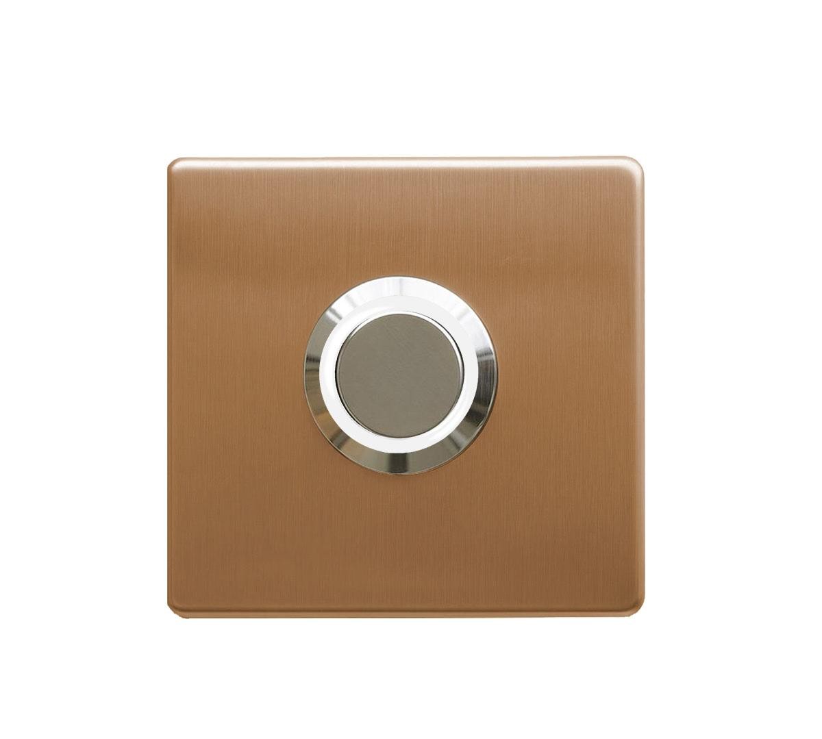 LOCKWAY Z-201ABB Antik Bronz Paslanmaz Tek Kontak Zil Butonu Beyaz Led