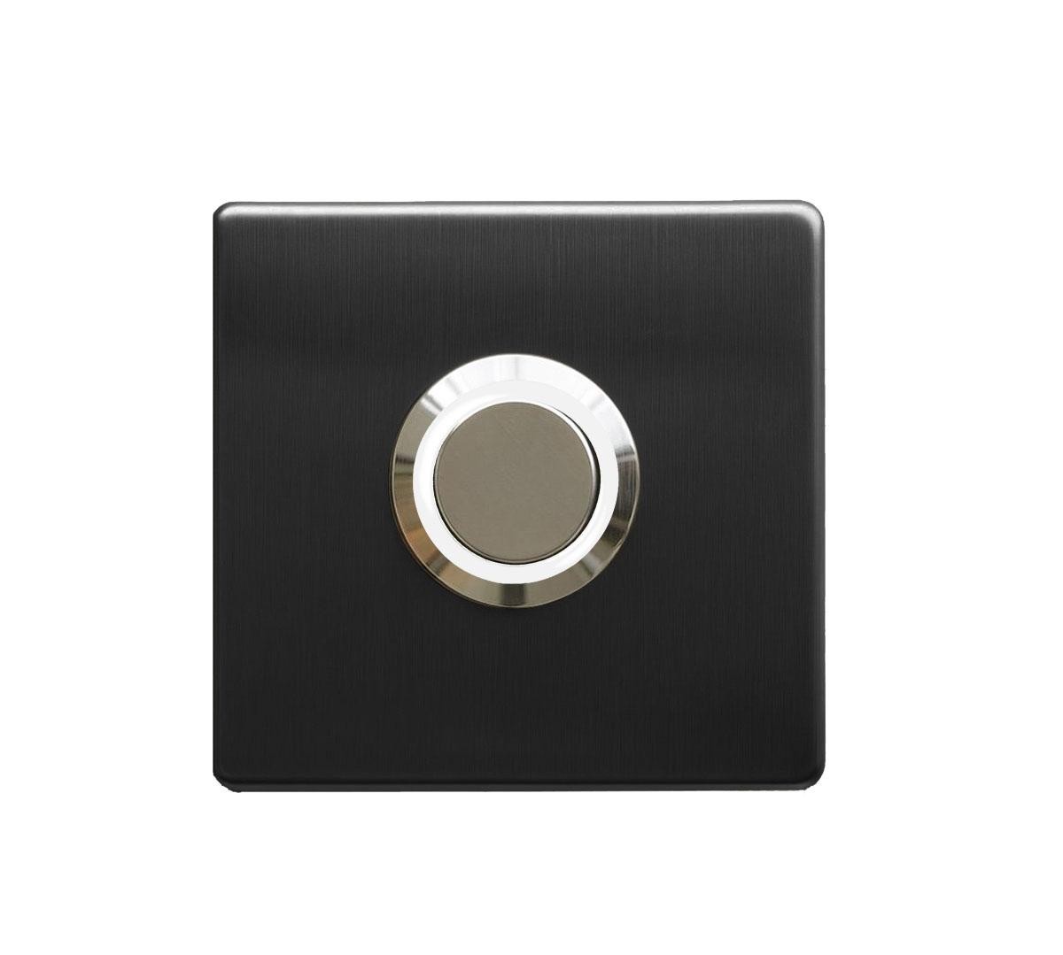 LOCKWAY Z-201SB Siyah Paslanmaz Tek Kontak Zil Butonu Beyaz Led