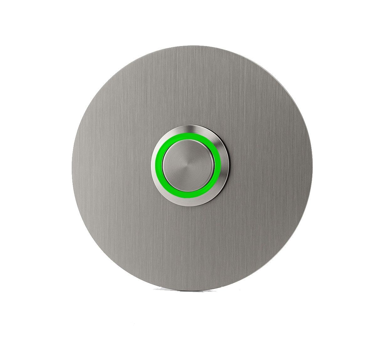 LOCKWAY Z301Y Paslanmaz 304 Yuvarlak Zil butonu Ø70mm Yeşil Led