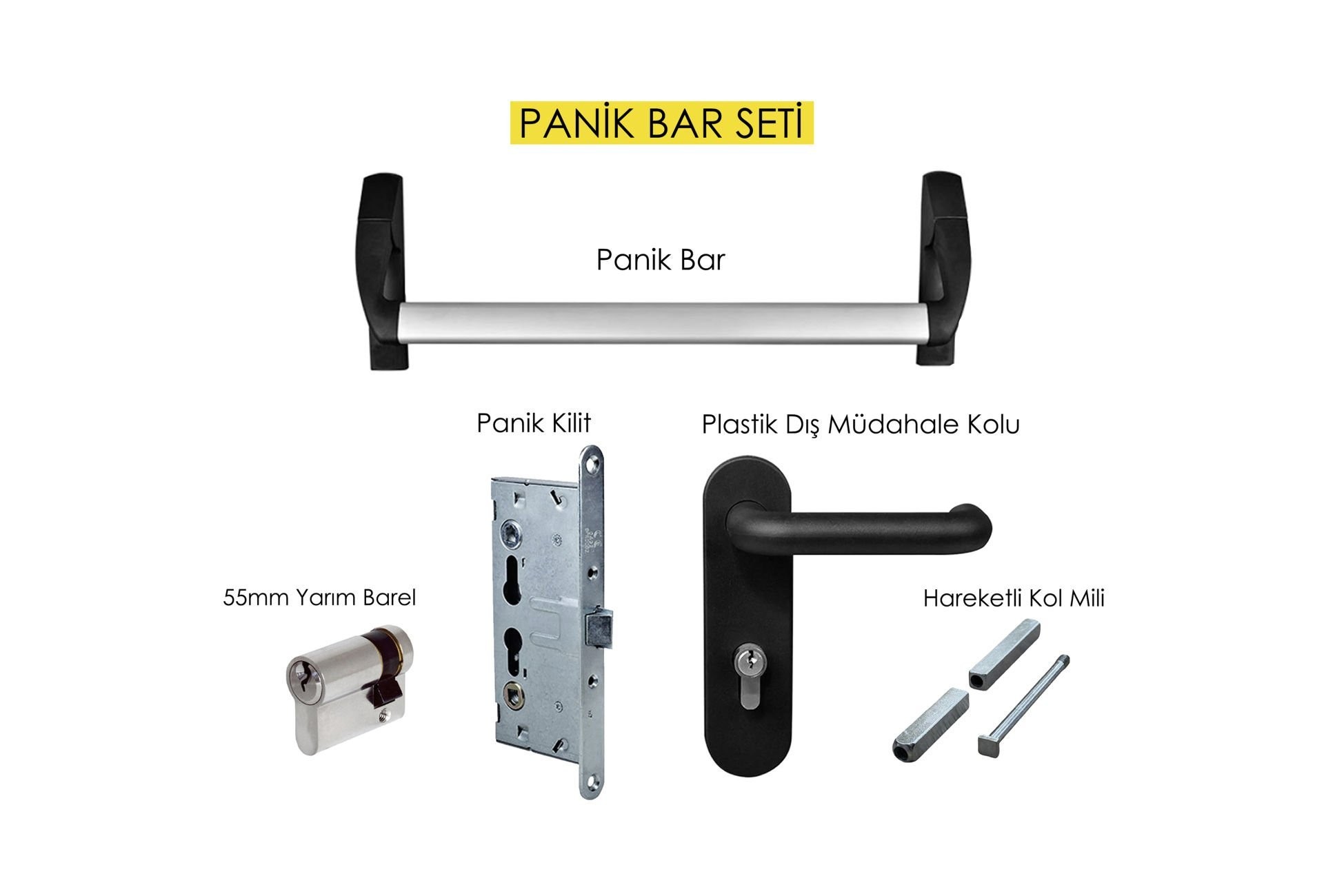 GÖMME TİP PANİK BAR SET-PANİK KİLİTLİ