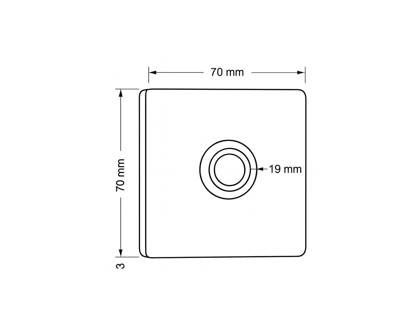 LOCKWAY Z403Y Paslanmaz 304 Kare Zil butonu 70x70mm Yeşil Led