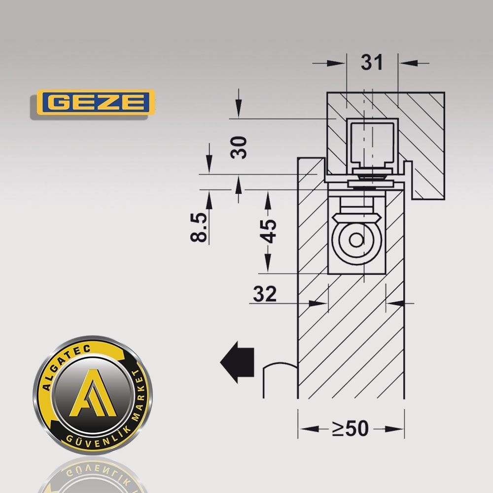 Geze Boxer Ankastre Kapı Kapatıcı Hidrolik 2-4
