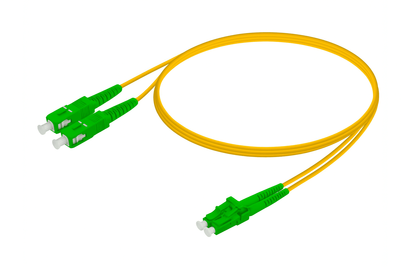 Reçber SC/APC-LC/APC | G657A2 Single Mode Fiber Optic Duplex Patch Cord | 2.0x4.1mm (1 m)