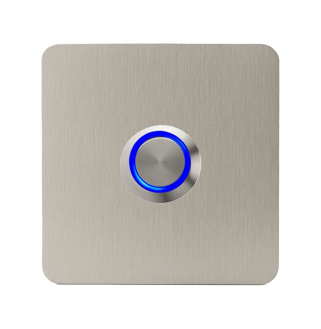 LOCKWAY Z403M Paslanmaz 304 Kare Zil butonu 70x70mm Mavi Renk