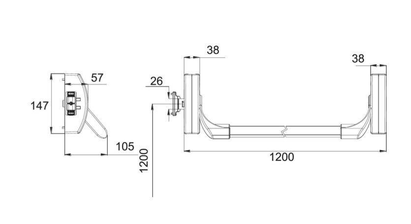 ASSA ABLOY YÜZEY TİP PANİK BAR PED 180