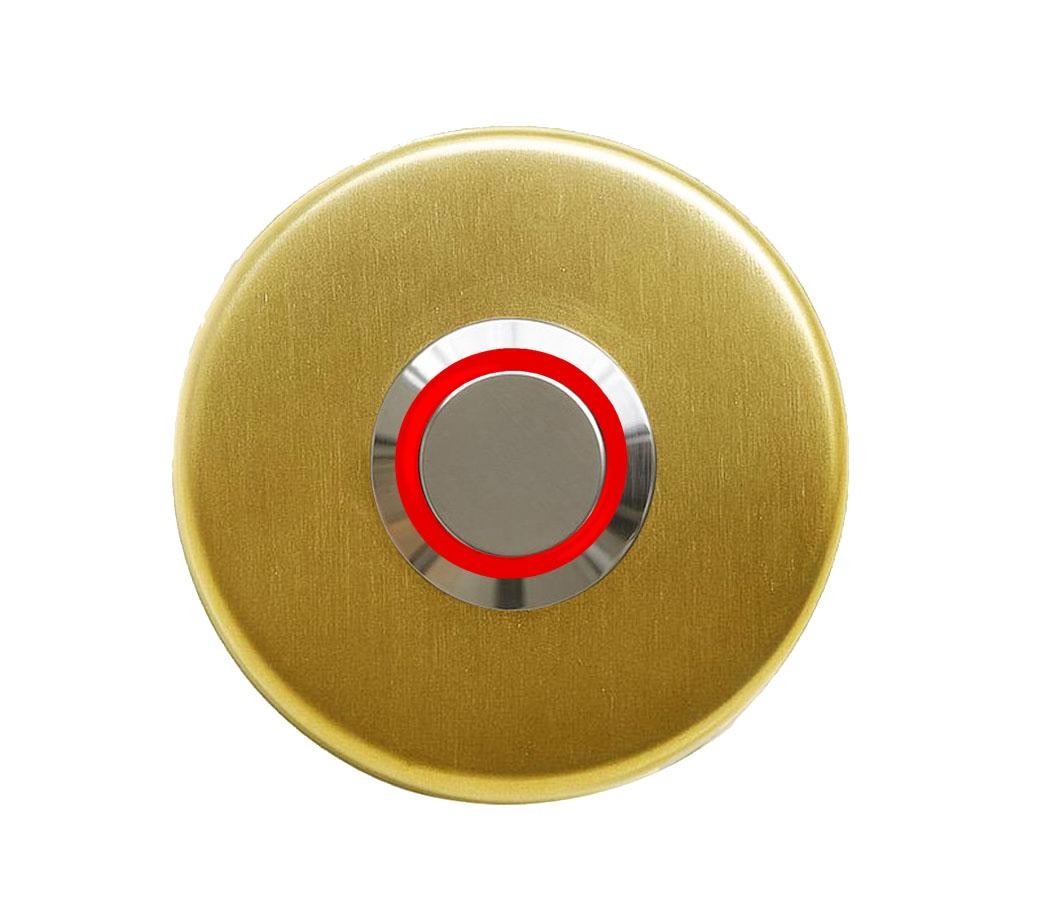 LOCKWAY Z-101GK Paslanmaz Zil Butonu - Altın Renk Kırmızı Led