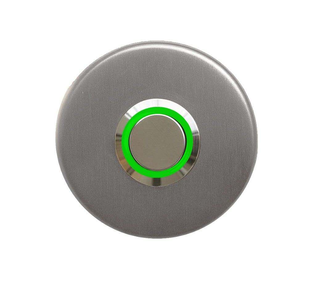 LOCKWAY Z-101Y Paslanmaz Tek Kontak Zil Butonu Yeşil Led