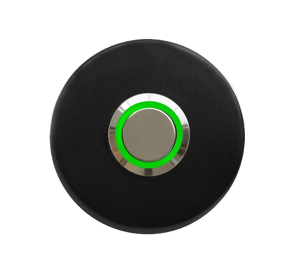 LOCKWAY Z-101SY Siyah Paslanmaz Tek Kontak Zil Butonu Yeşil Led