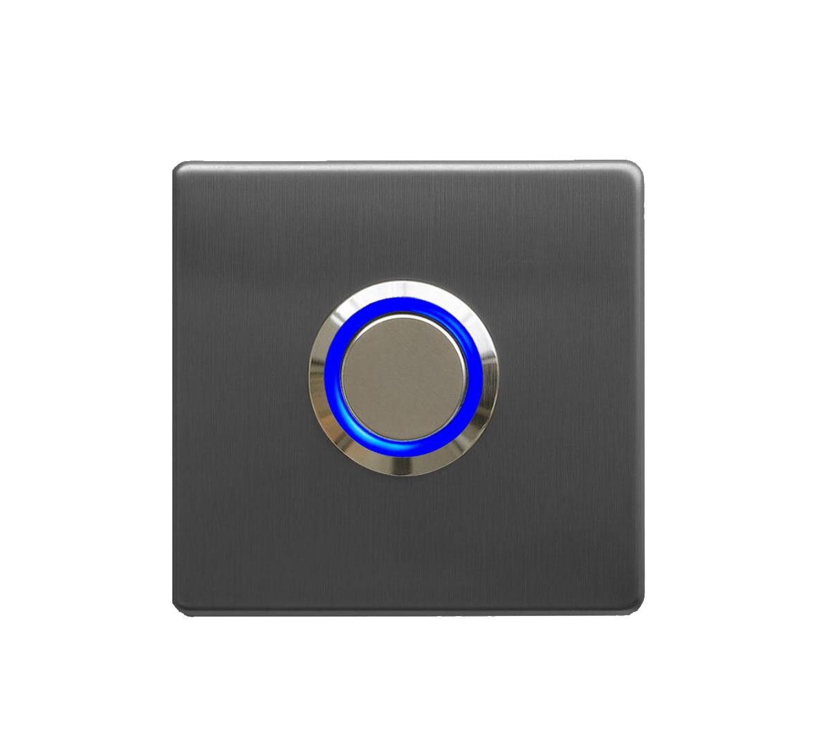 LOCKWAY Z-201AM Antresit Paslanmaz Tek Kontak Zil Butonu Mavi Led