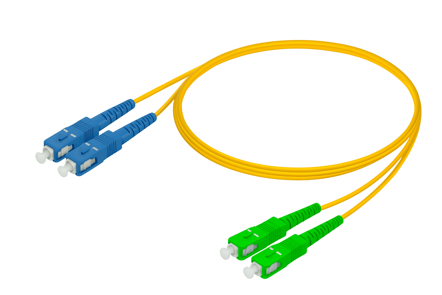 Reçber SC/UPC-SC/APC | G657A2 Single Mode Fiber Optic Duplex Patch Cord | 2.0x4.1mm (1 m)