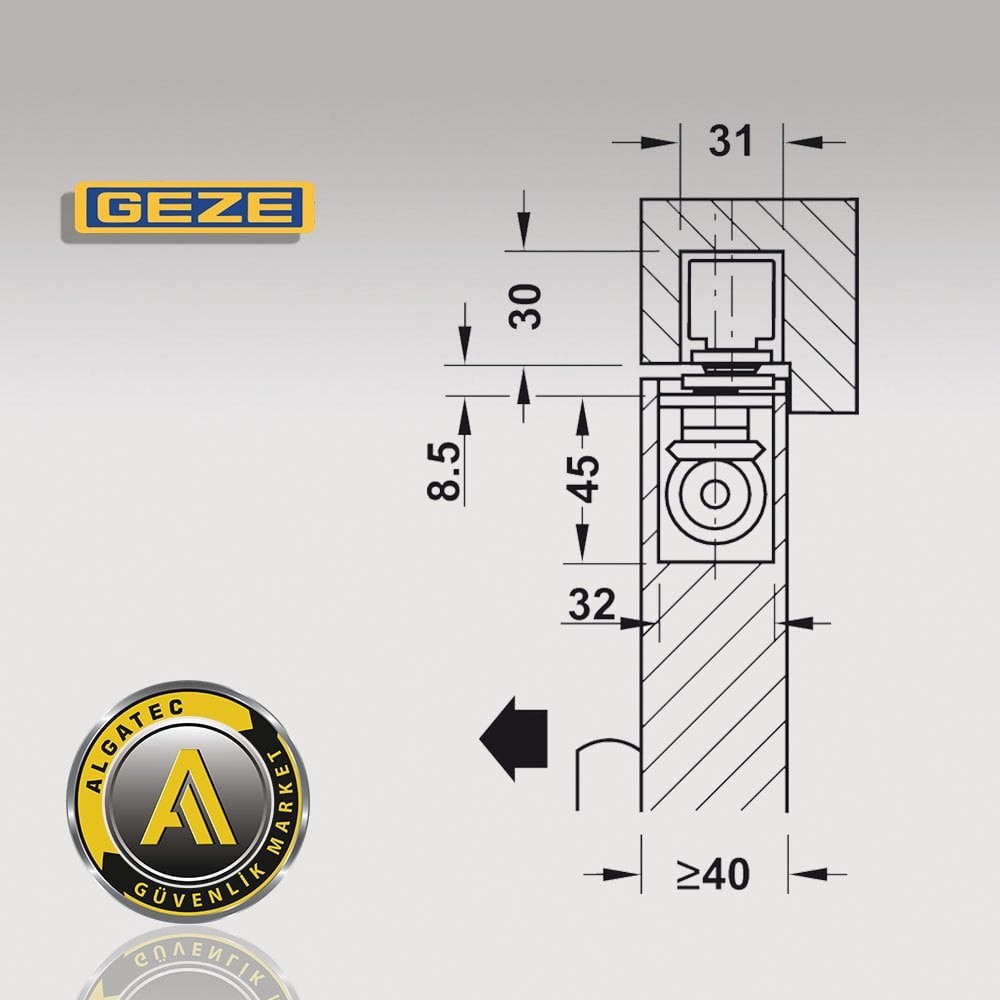 Geze Boxer Ankastre Kapı Kapatıcı Hidrolik 2-4