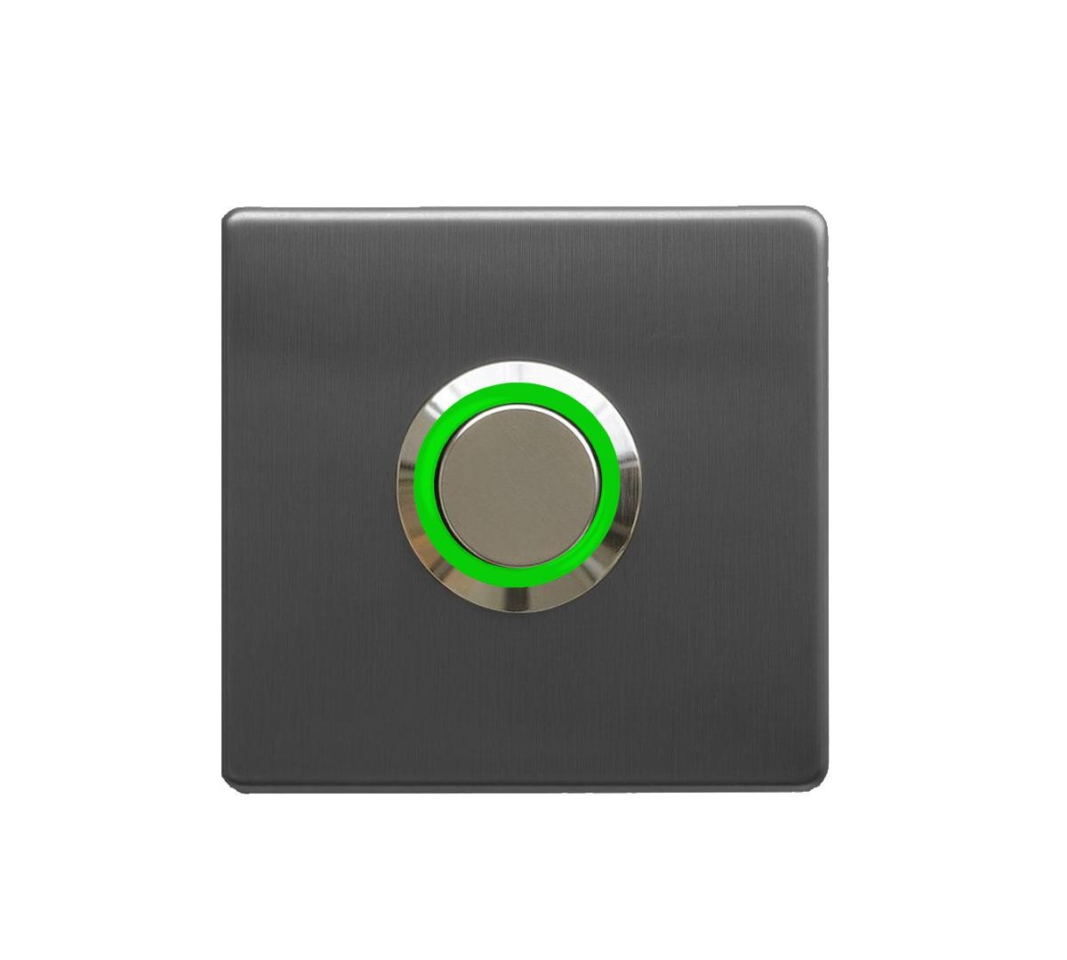 LOCKWAY Z-201AY Antresit Paslanmaz Tek Kontak Zil Butonu Yeşil Led
