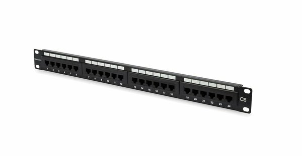 Reçber CAT 6 Unshielded 24-Port RJ45 8P8C 1U Patch Panel