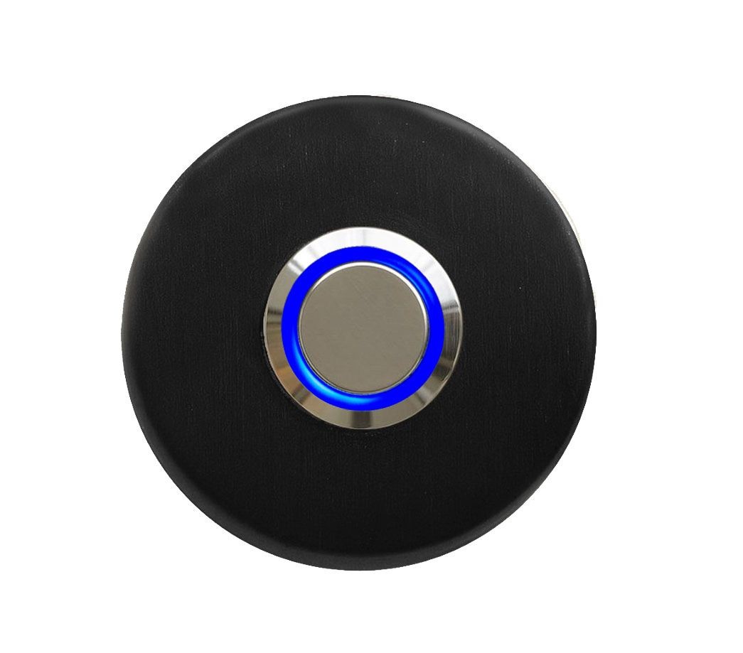 LOCKWAY Z-101SM Siyah Paslanmaz Tek Kontak Zil Butonu Mavi Led