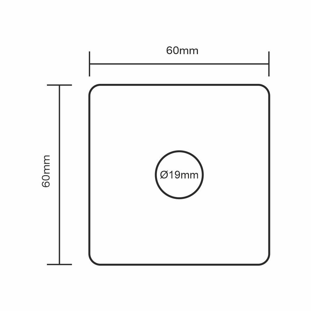 LOCKWAY Paslanmaz 304 Kare Zil butonu 60x60mm