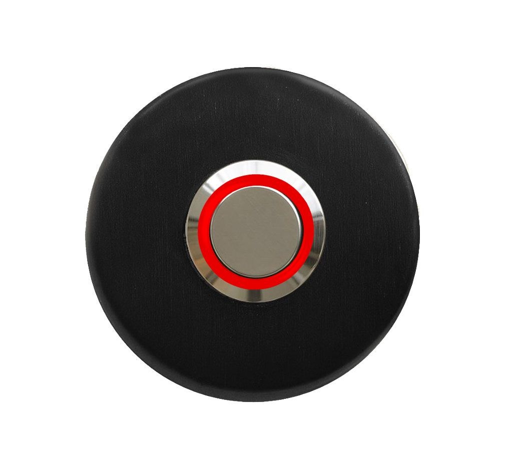 LOCKWAY Z-101SK Siyah Paslanmaz Tek Kontak Zil Butonu Kırmızı Led