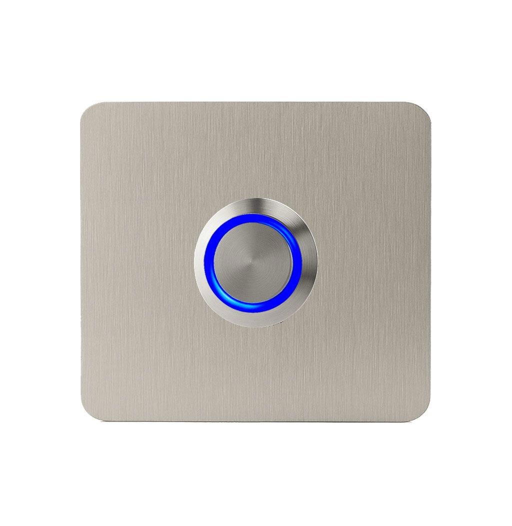 LOCKWAY Z402M Paslanmaz 304 Kare Zil butonu 60x60mm Mavi Led
